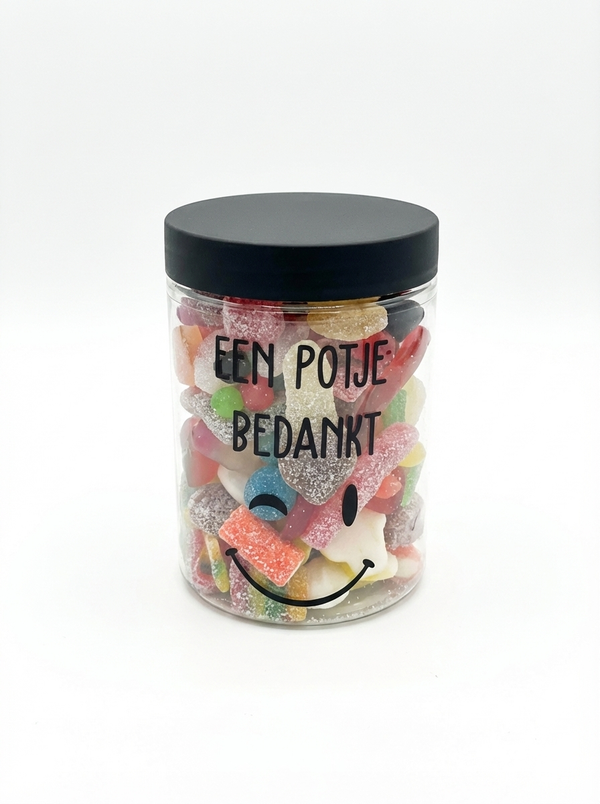 Gepersonaliseerde pot snoep met deksel