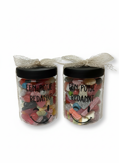 Gepersonaliseerde pot snoep met deksel