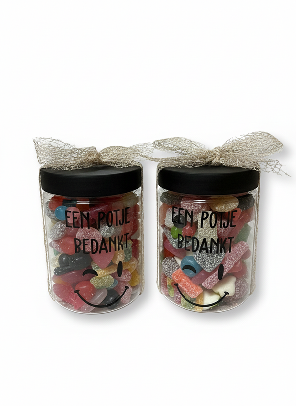 Gepersonaliseerde pot snoep met deksel