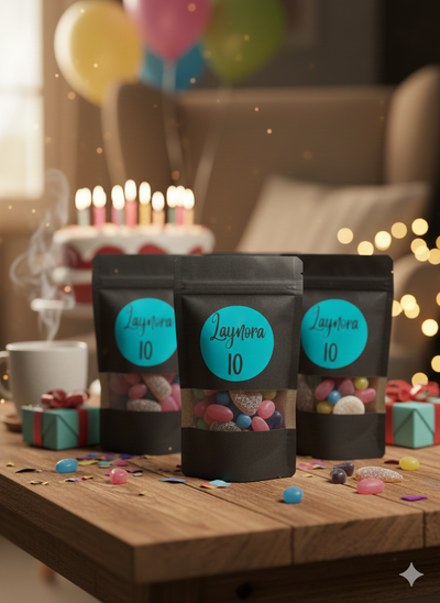 Personaliseerbare hersluitebare snoepzakjes - ideaal voor tracties